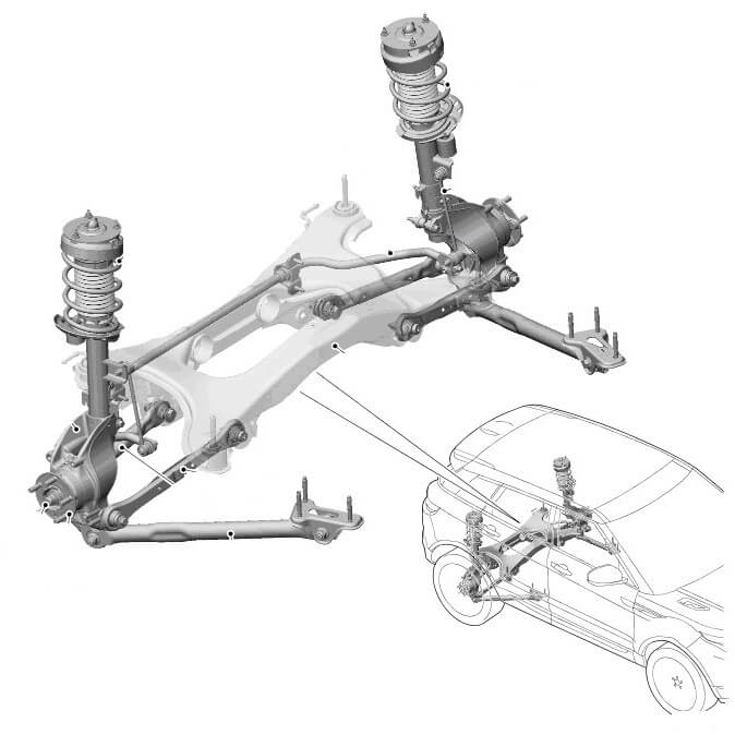 Задняя подвеска переднеприводного range rover evoque